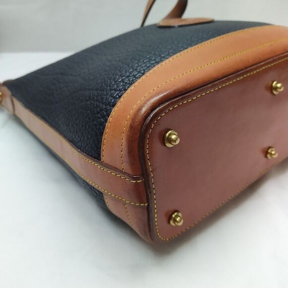 Dooney & Bourke Black Pebbled Leather Zipper Hobo Shoulder Bag -VTG Made in USA - Picture 7 of 15